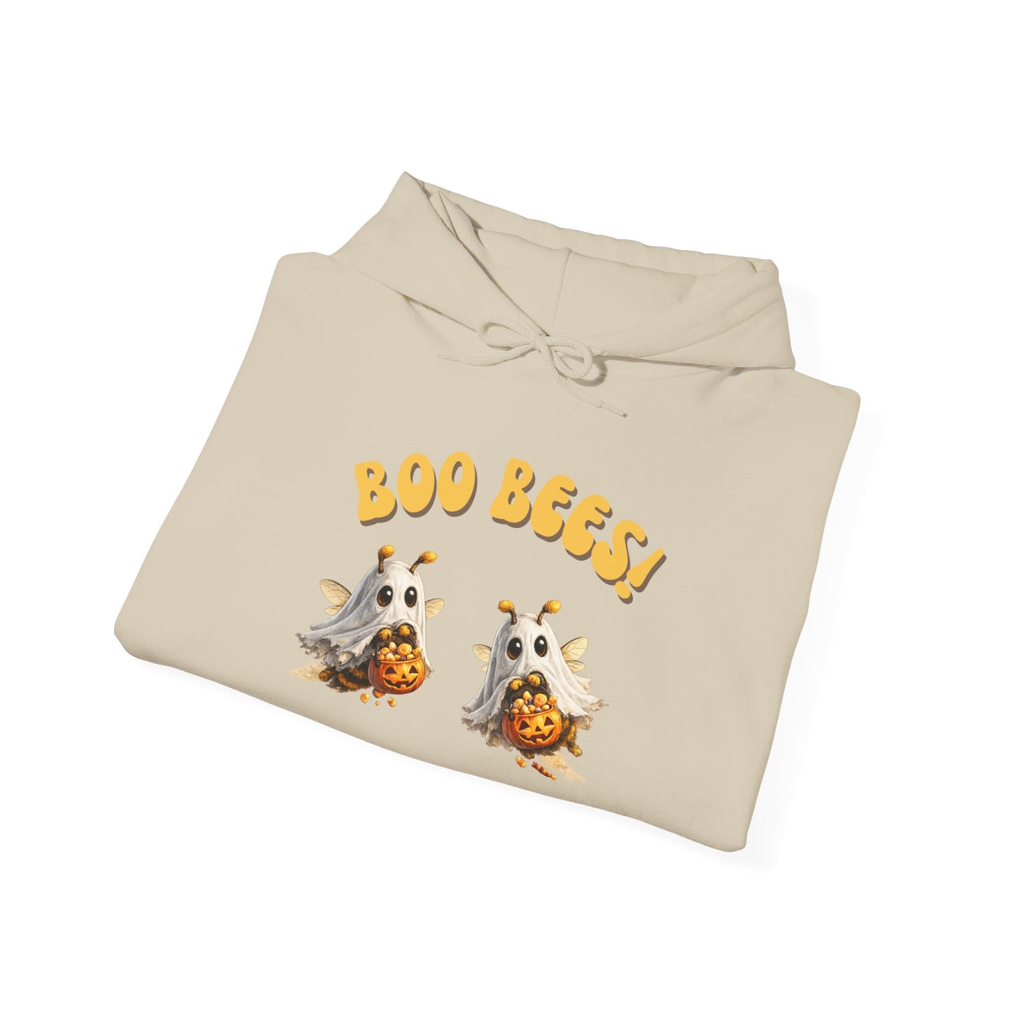 Halloween 'Boo Bees' Hoodie – Cute Ghost Bee Pumpkin Graphic Sweatshirt