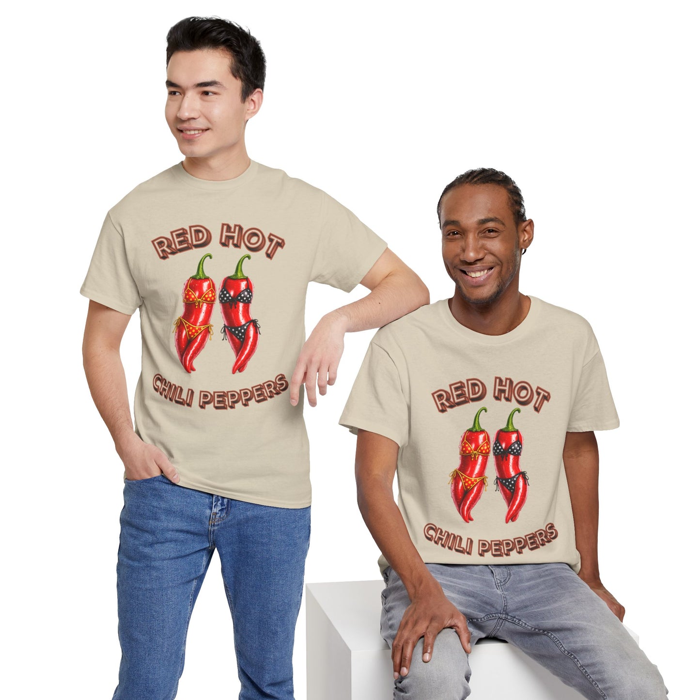 Red Hot Chili Peppers Graphic Tee — Retro Spicy Pepper Design