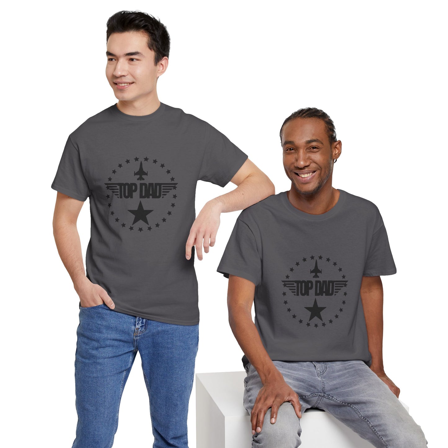 Top Dad Star T-Shirt — Father's Day Retro Badge Tee