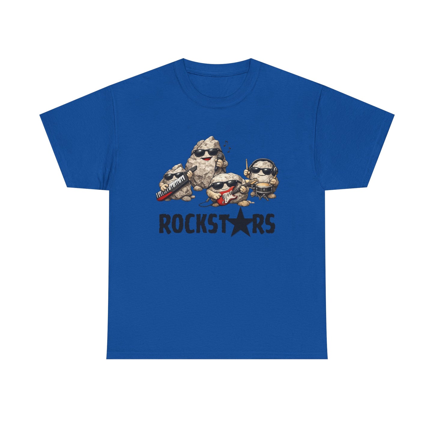 Rockstars Band Tee — Cute Cartoon Rocks Graphic T-Shirt
