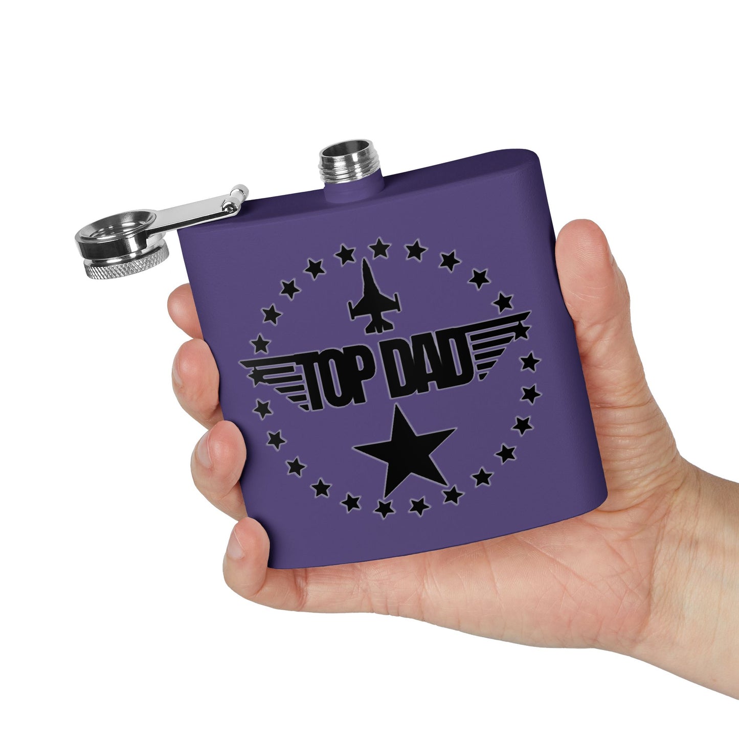 Top Dad Stainless Steel Flask — 6oz Military Pilot Gift for Father’s Day