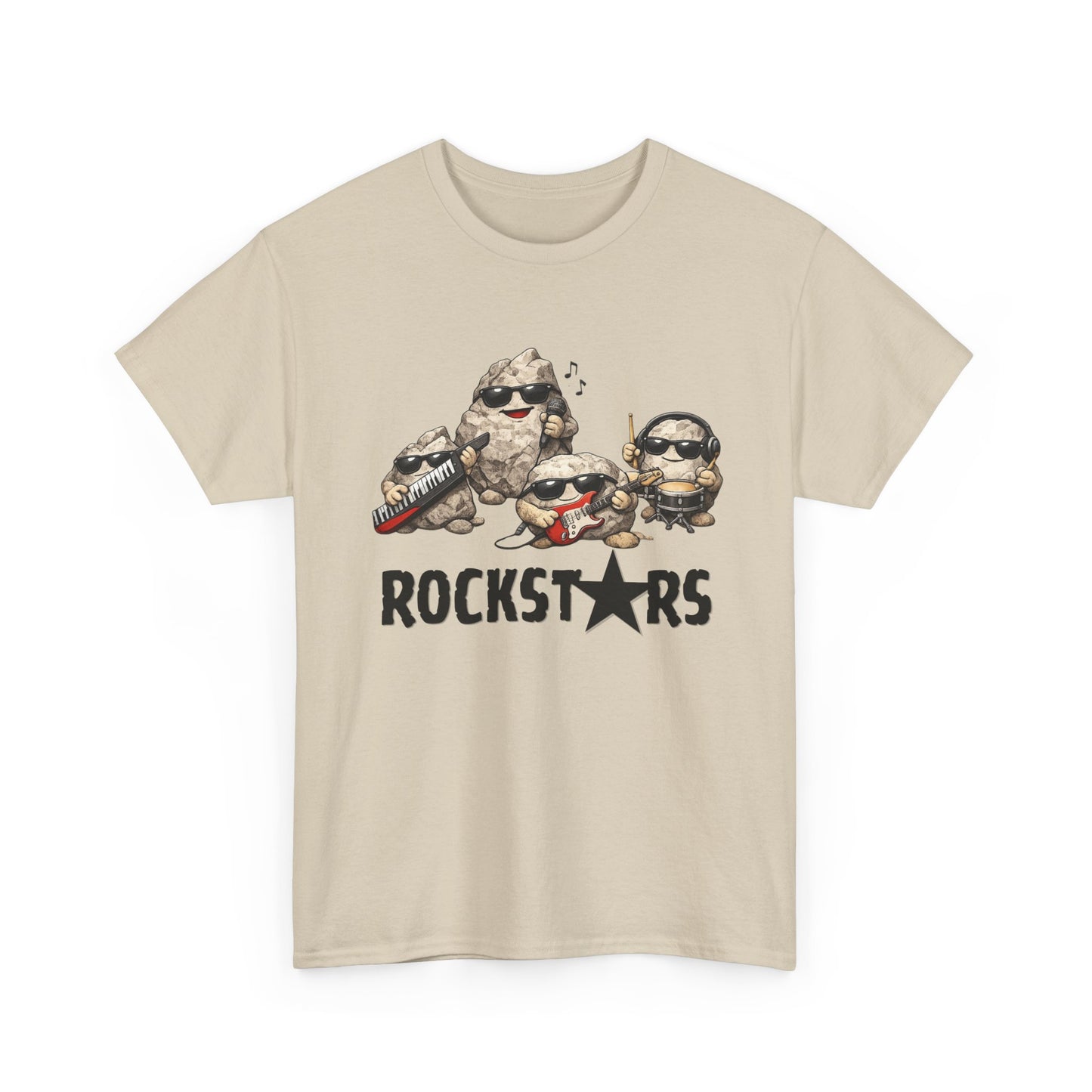 Rockstars Band Tee — Cute Cartoon Rocks Graphic T-Shirt