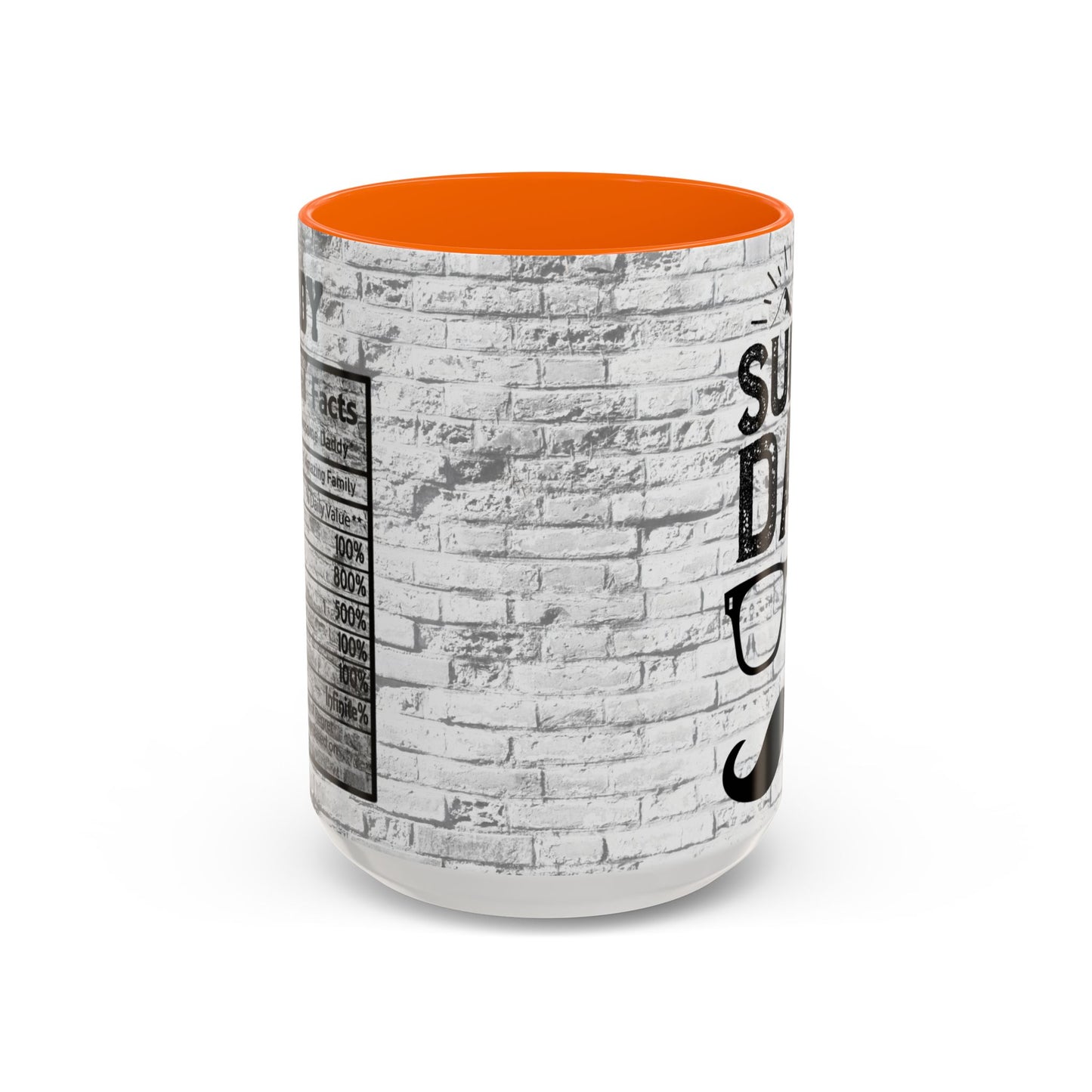 Super Dad Accent Coffee Mug — Father’s Day Mustache & Glasses 11/15oz
