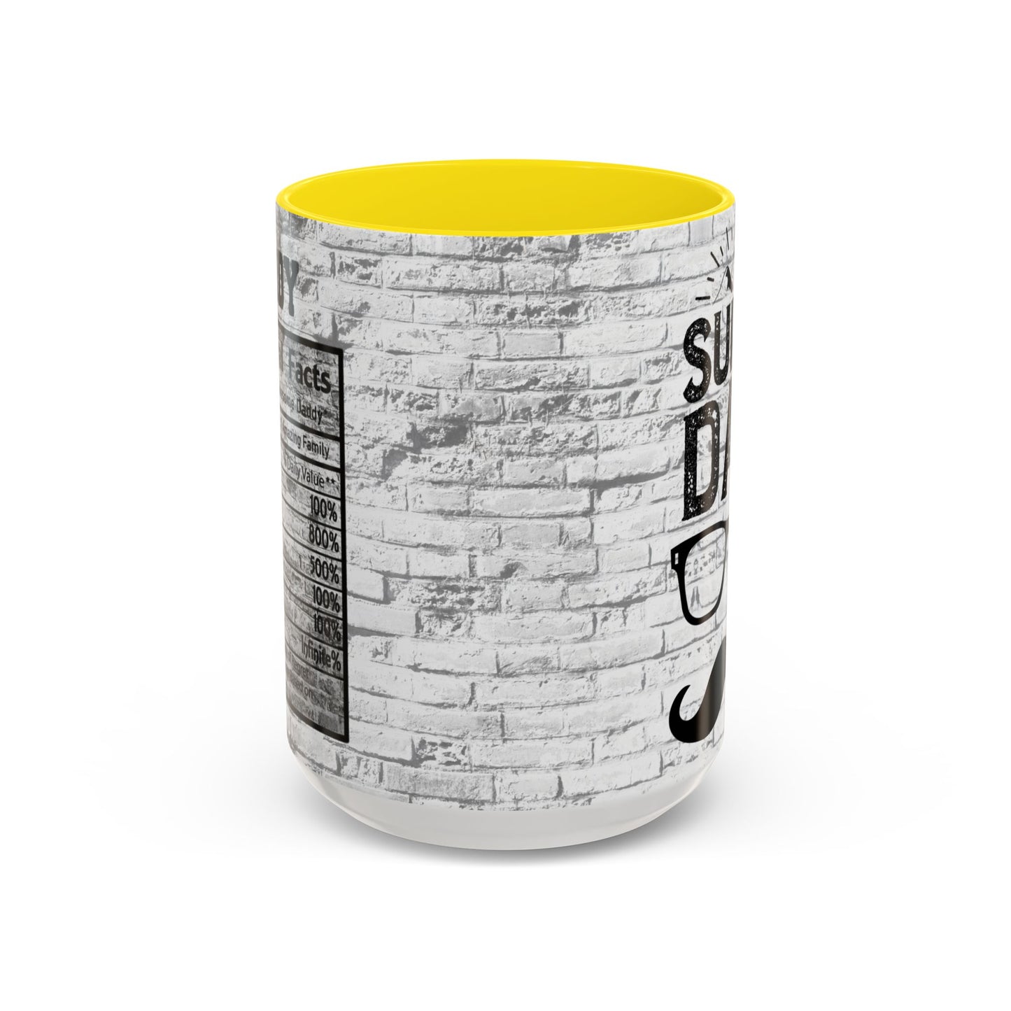 Super Dad Accent Coffee Mug — Father’s Day Mustache & Glasses 11/15oz