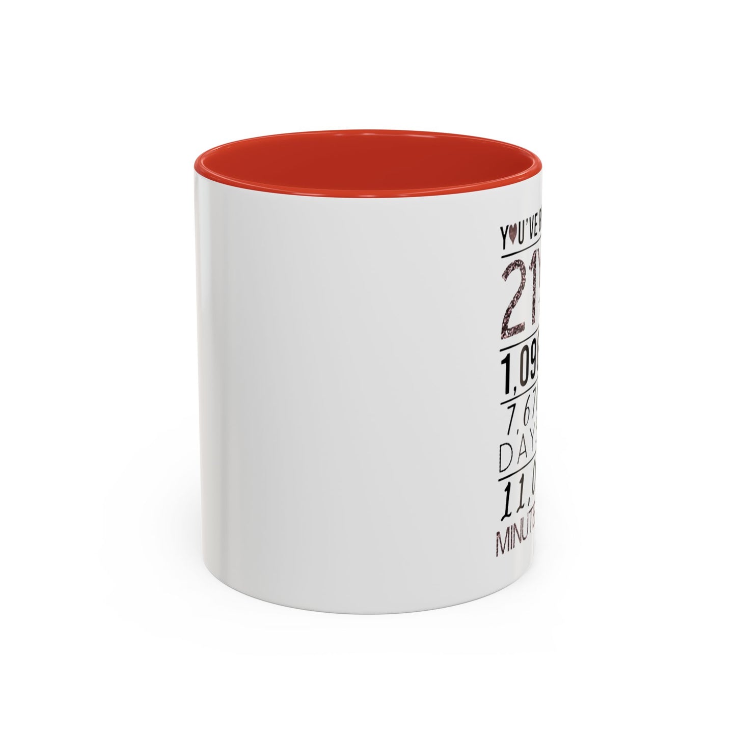 21 Years Loved Anniversary Coffee Mug — "You've Been Loved for 21 Years" Accent Mug (11/15oz)
