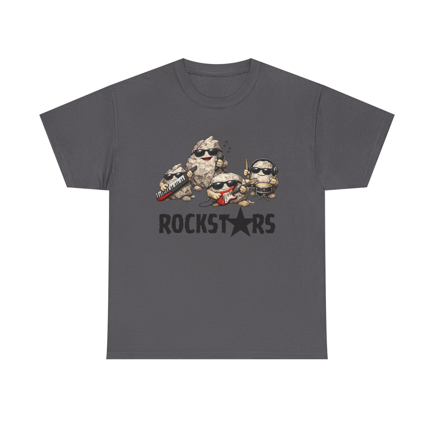 Rockstars Band Tee — Cute Cartoon Rocks Graphic T-Shirt