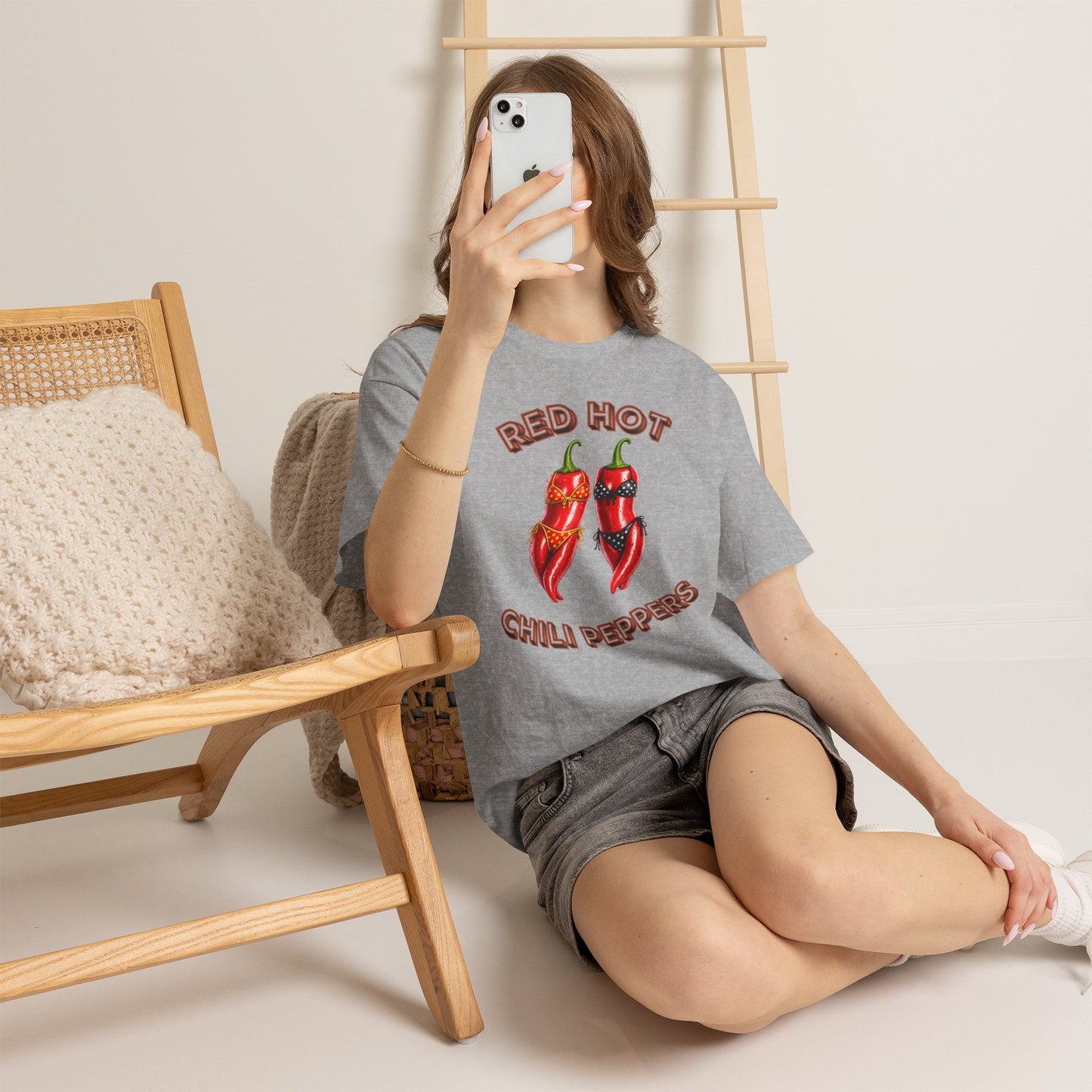 Red Hot Chili Peppers Graphic Tee — Retro Spicy Pepper Design