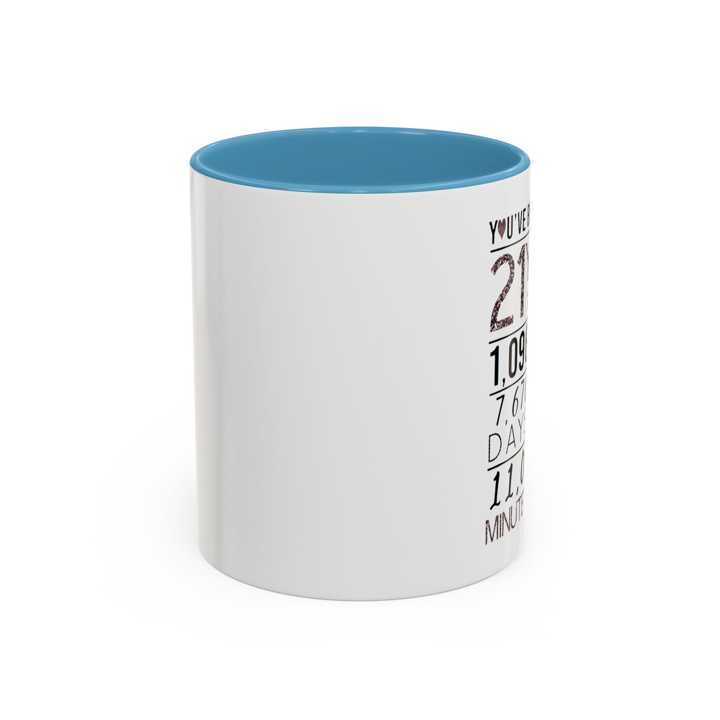21 Years Loved Anniversary Coffee Mug — "You've Been Loved for 21 Years" Accent Mug (11/15oz)