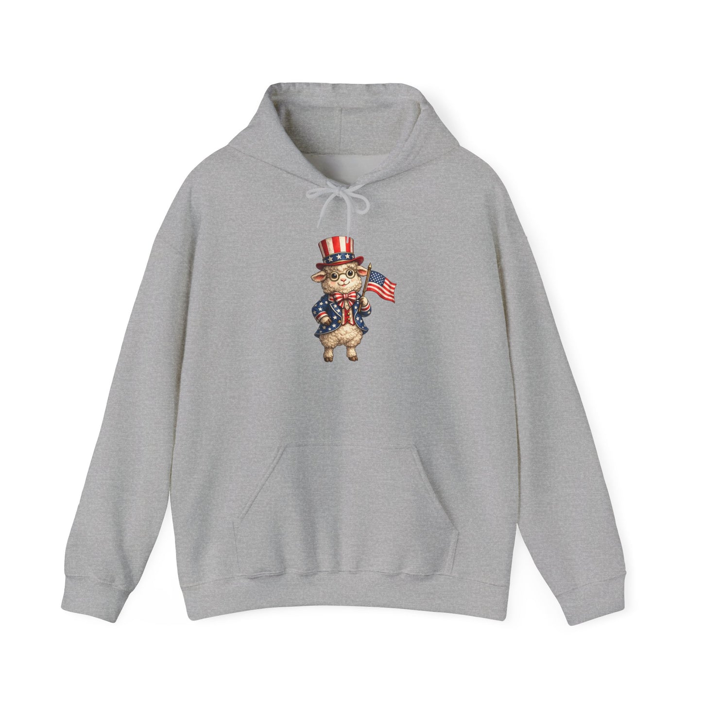 Patriotic Sheep Hoodie — Vintage Uncle Sam Sheep Holding American Flag