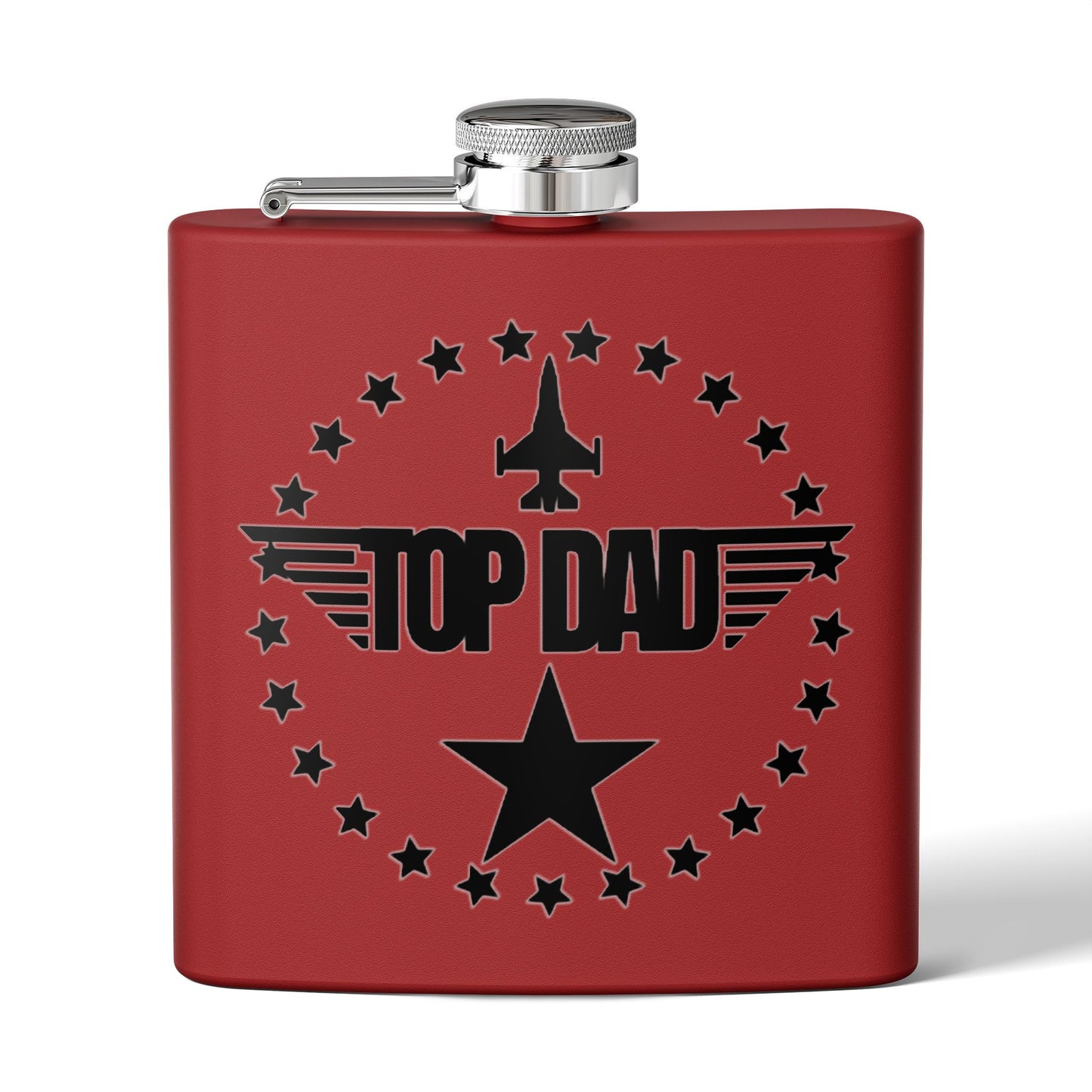 Top Dad Stainless Steel Flask — 6oz Military Pilot Gift for Father’s Day