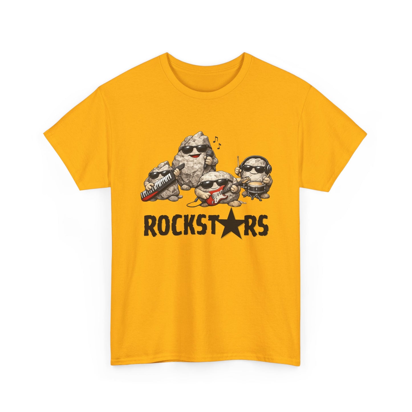 Rockstars Band Tee — Cute Cartoon Rocks Graphic T-Shirt