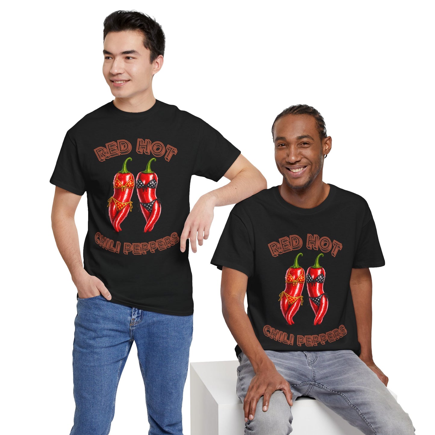 Red Hot Chili Peppers Graphic Tee — Retro Spicy Pepper Design