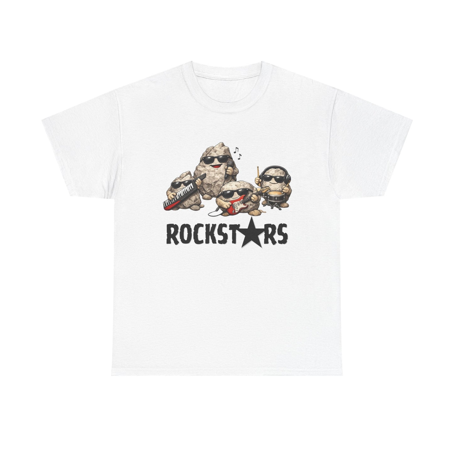 Rockstars Band Tee — Cute Cartoon Rocks Graphic T-Shirt