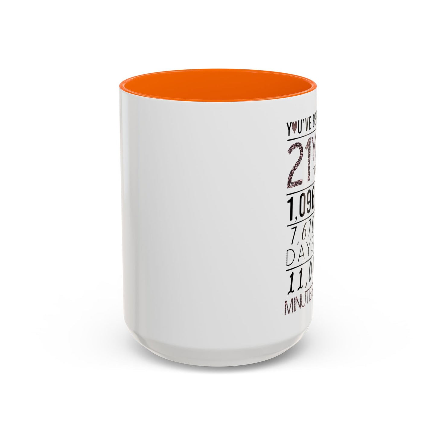 21 Years Loved Anniversary Coffee Mug — "You've Been Loved for 21 Years" Accent Mug (11/15oz)