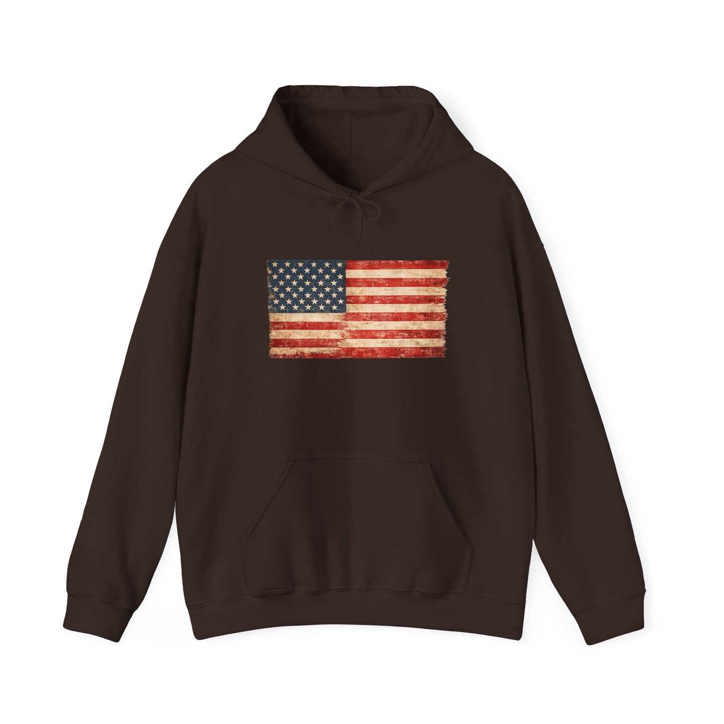 Vintage American Flag Hoodie - Distressed USA Patriotic Pullover