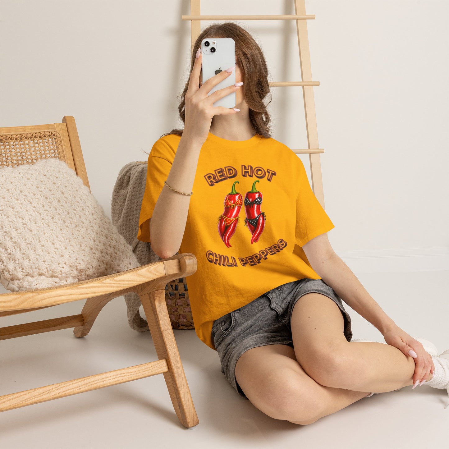 Red Hot Chili Peppers Graphic Tee — Retro Spicy Pepper Design
