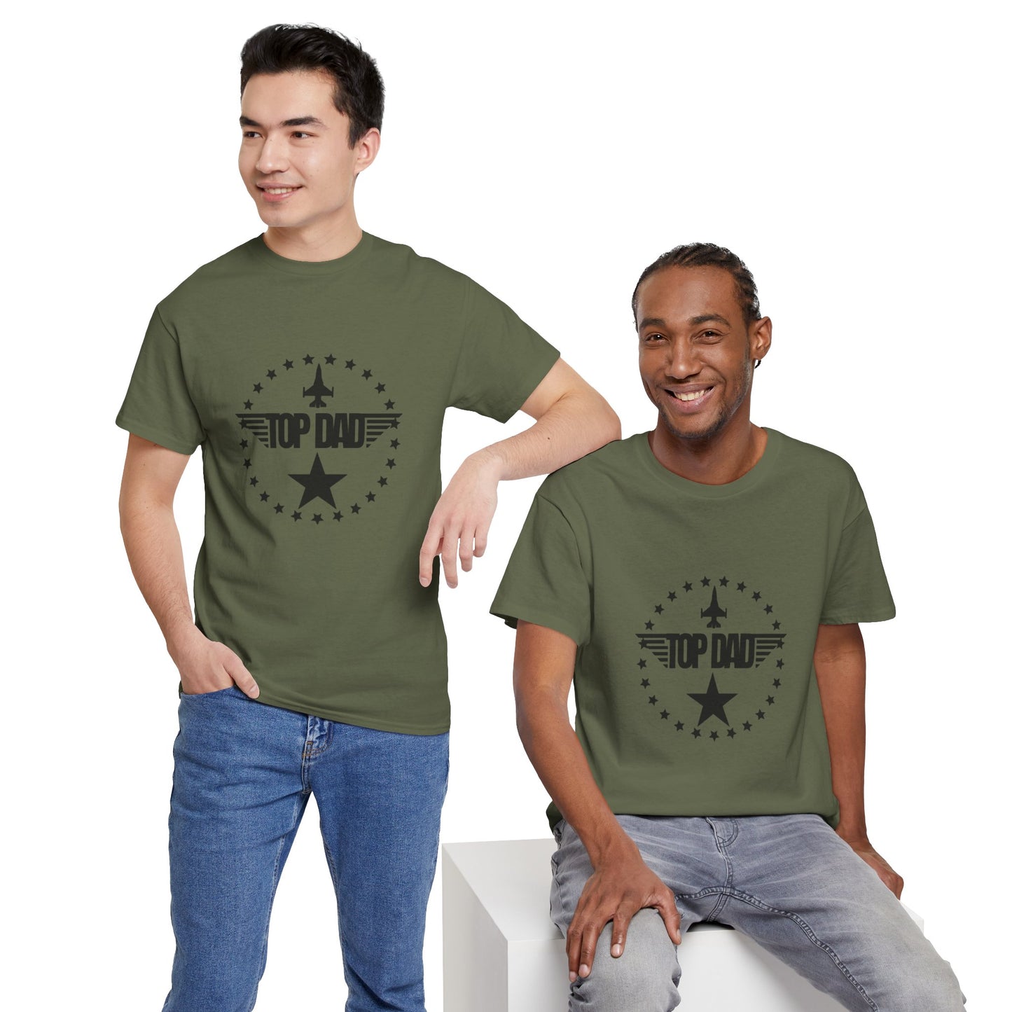 Top Dad Star T-Shirt — Father's Day Retro Badge Tee