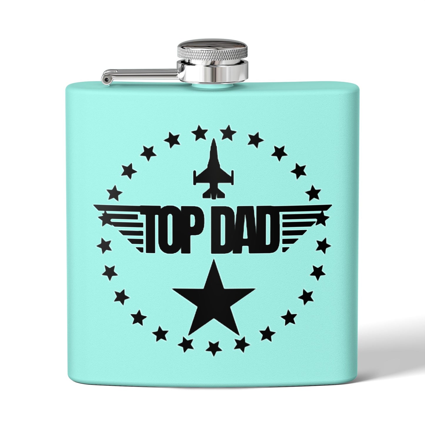 Top Dad Stainless Steel Flask — 6oz Military Pilot Gift for Father’s Day