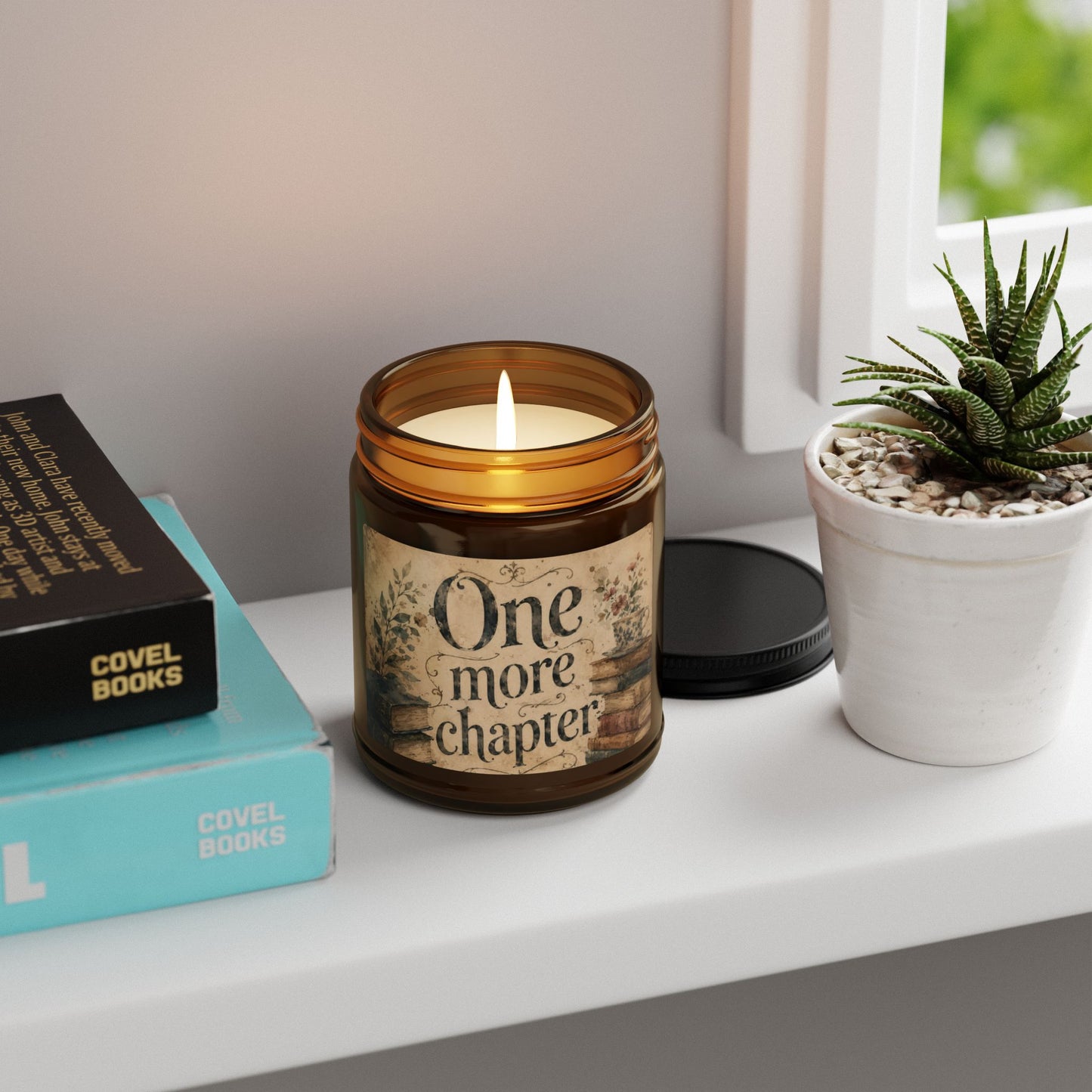 One More Chapter Soy Candle — Amber Jar Book Lover Candle