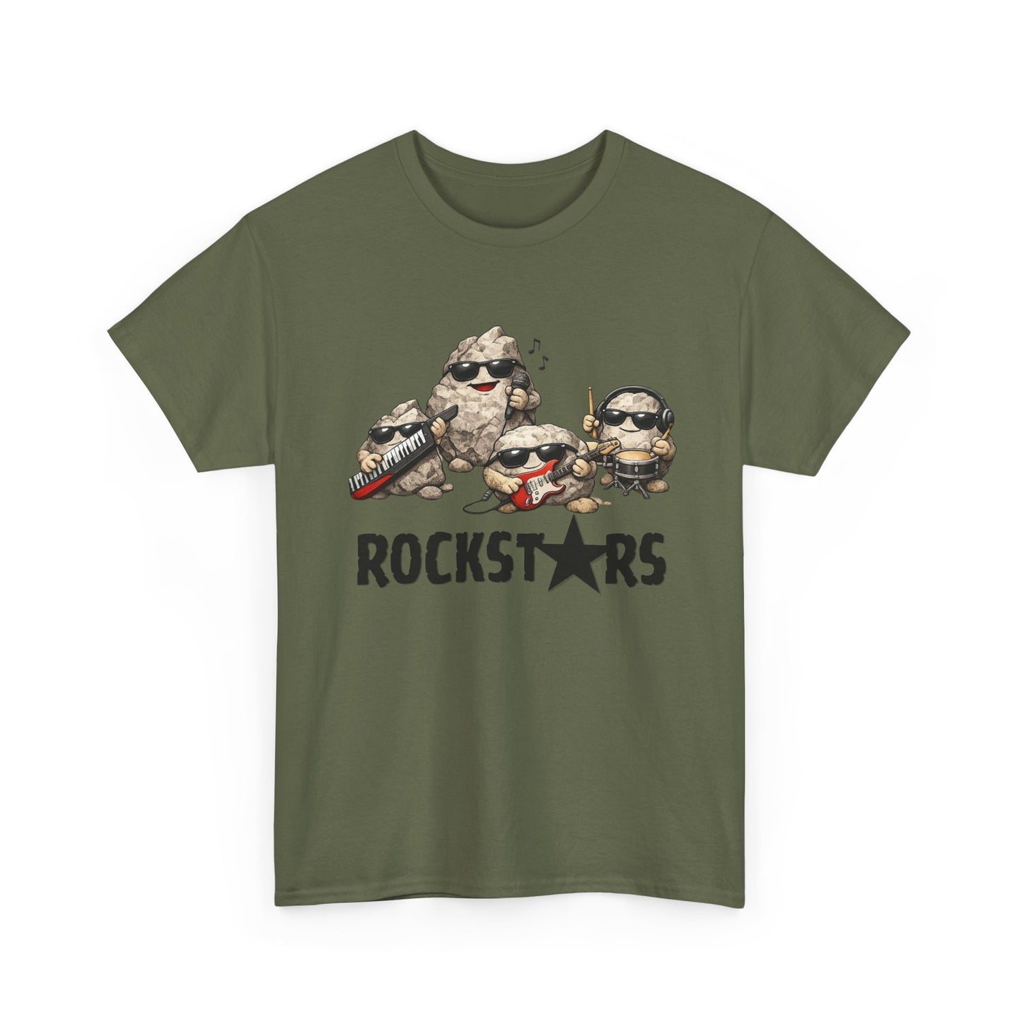 Rockstars Band Tee — Cute Cartoon Rocks Graphic T-Shirt