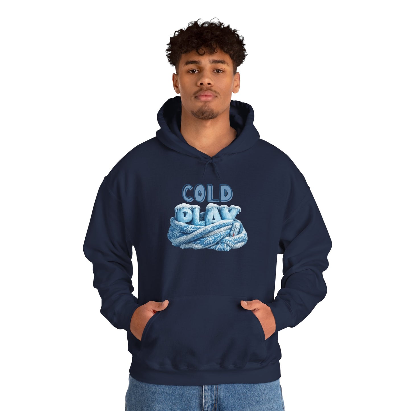 Cold Play Rope Graphic Hoodie – Blue Text & Knot Design, Cozy Band-Inspired Pullover