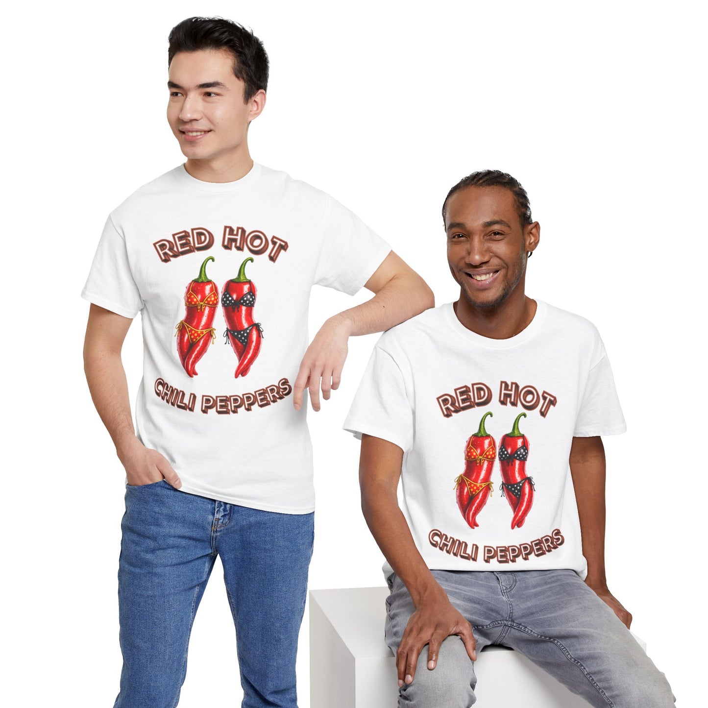 Red Hot Chili Peppers Graphic Tee — Retro Spicy Pepper Design