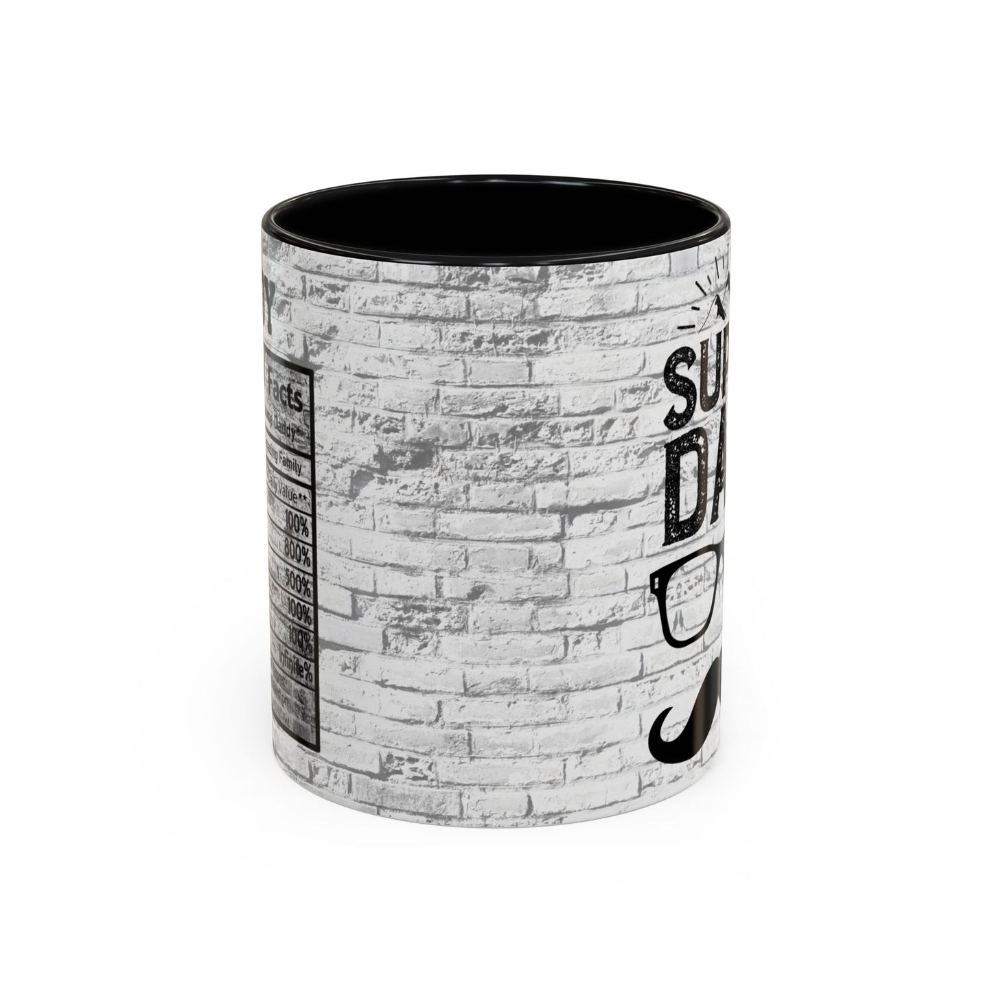 Super Dad Accent Coffee Mug — Father’s Day Mustache & Glasses 11/15oz