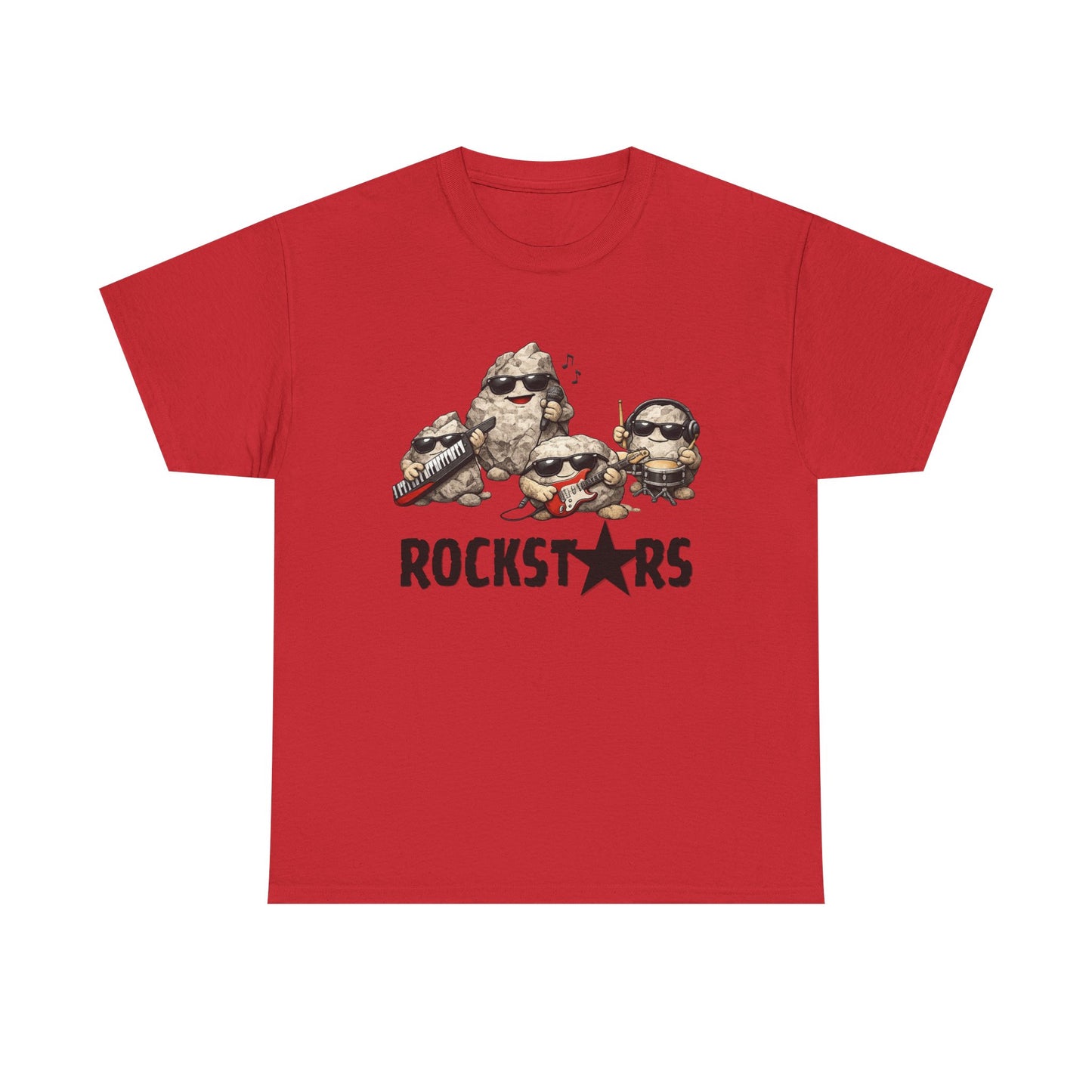 Rockstars Band Tee — Cute Cartoon Rocks Graphic T-Shirt