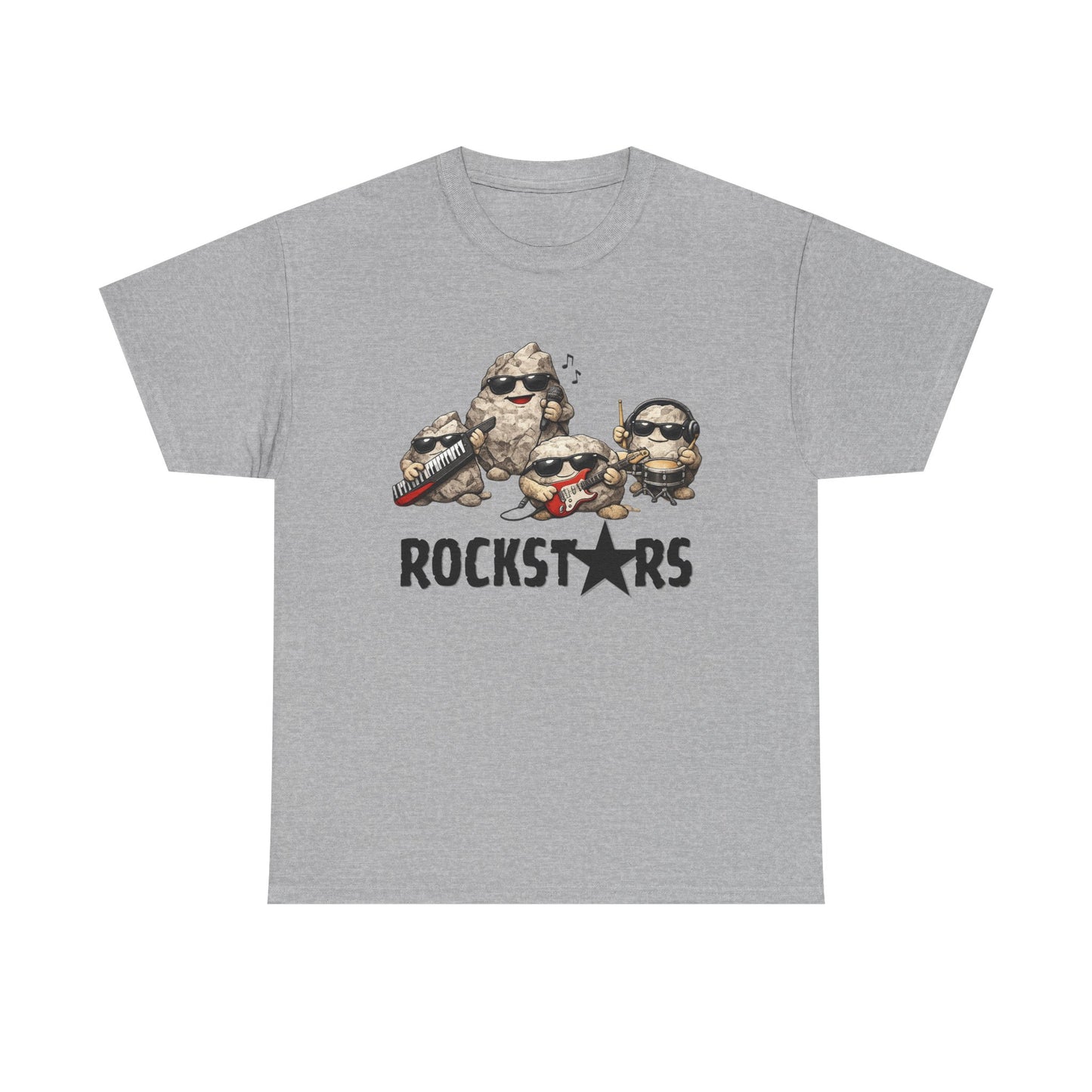 Rockstars Band Tee — Cute Cartoon Rocks Graphic T-Shirt