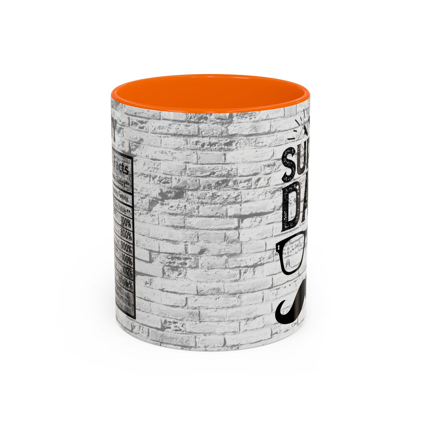Super Dad Accent Coffee Mug — Father’s Day Mustache & Glasses 11/15oz