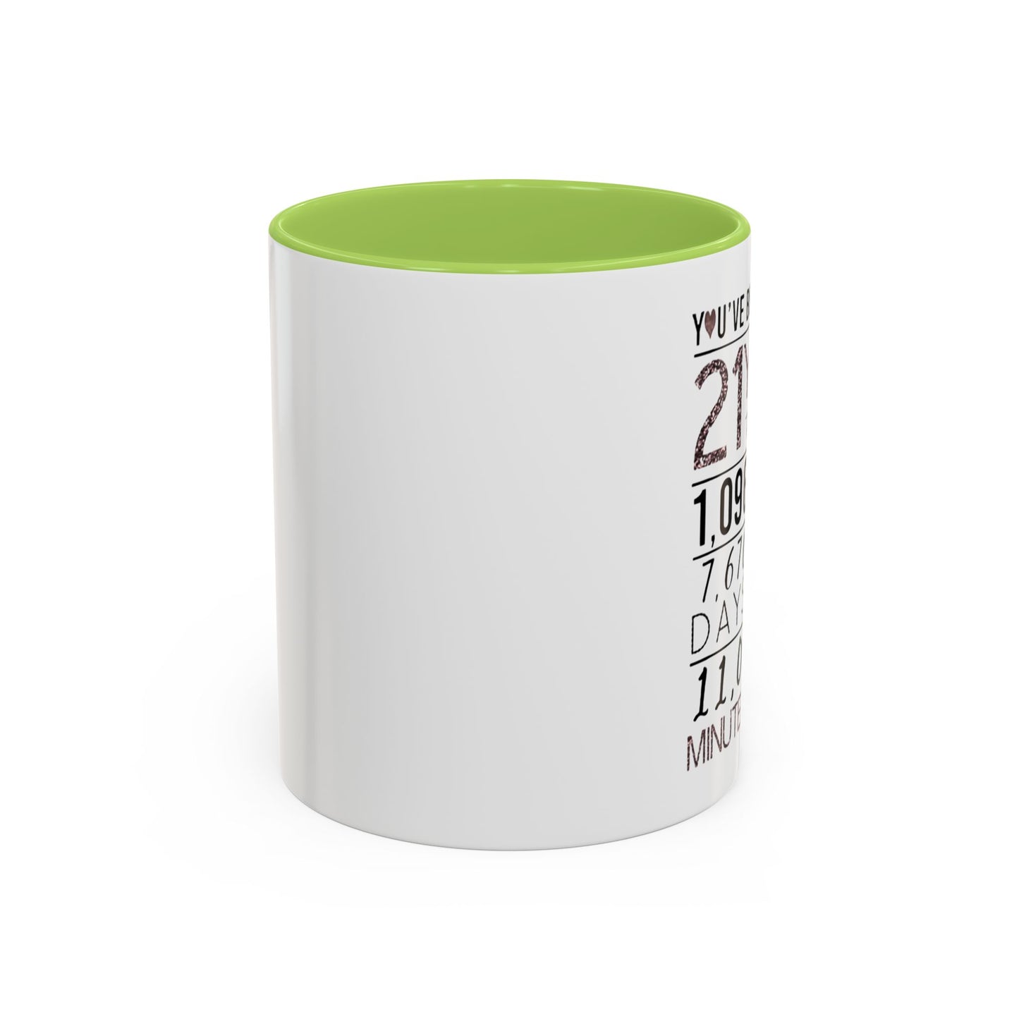 21 Years Loved Anniversary Coffee Mug — "You've Been Loved for 21 Years" Accent Mug (11/15oz)