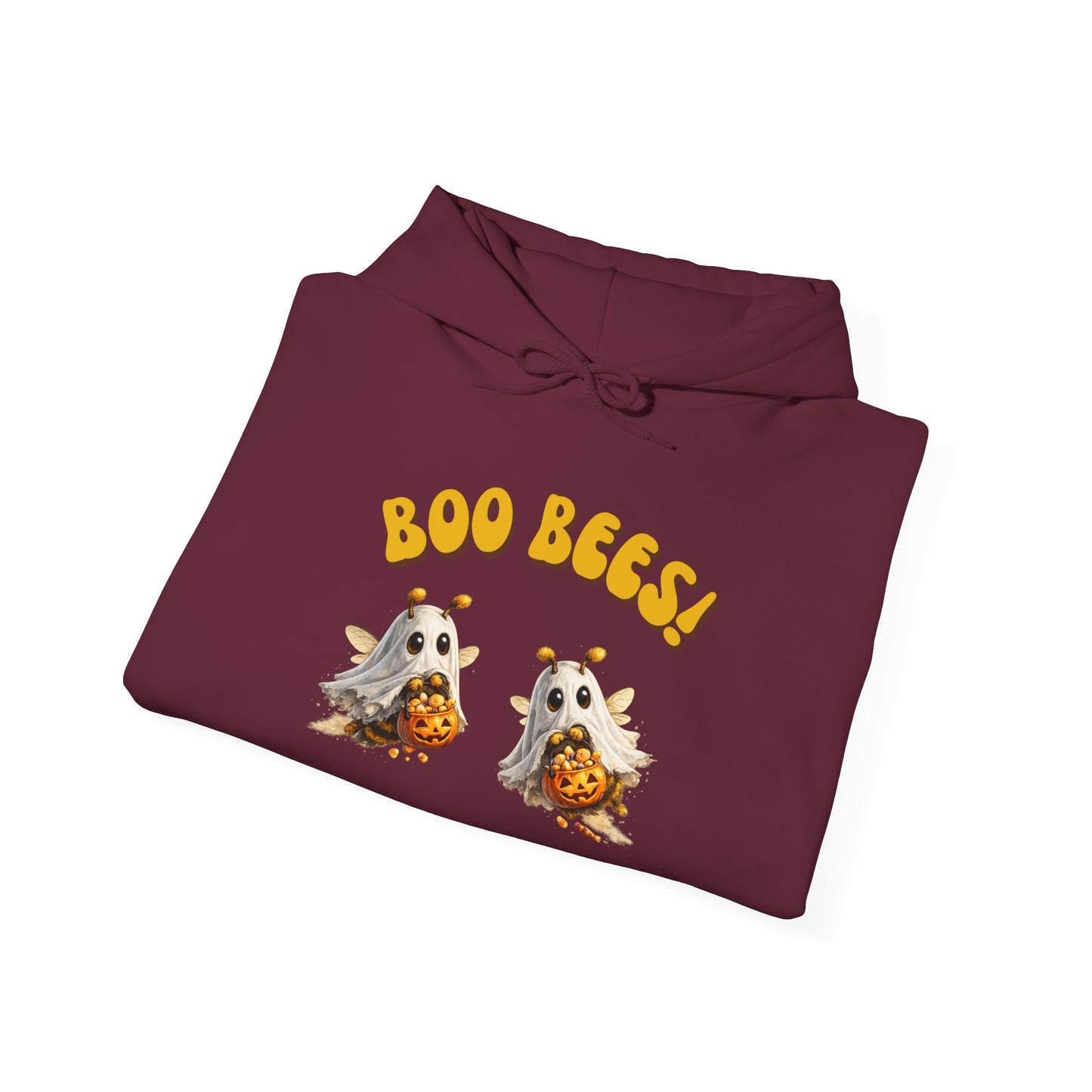 Halloween 'Boo Bees' Hoodie – Cute Ghost Bee Pumpkin Graphic Sweatshirt