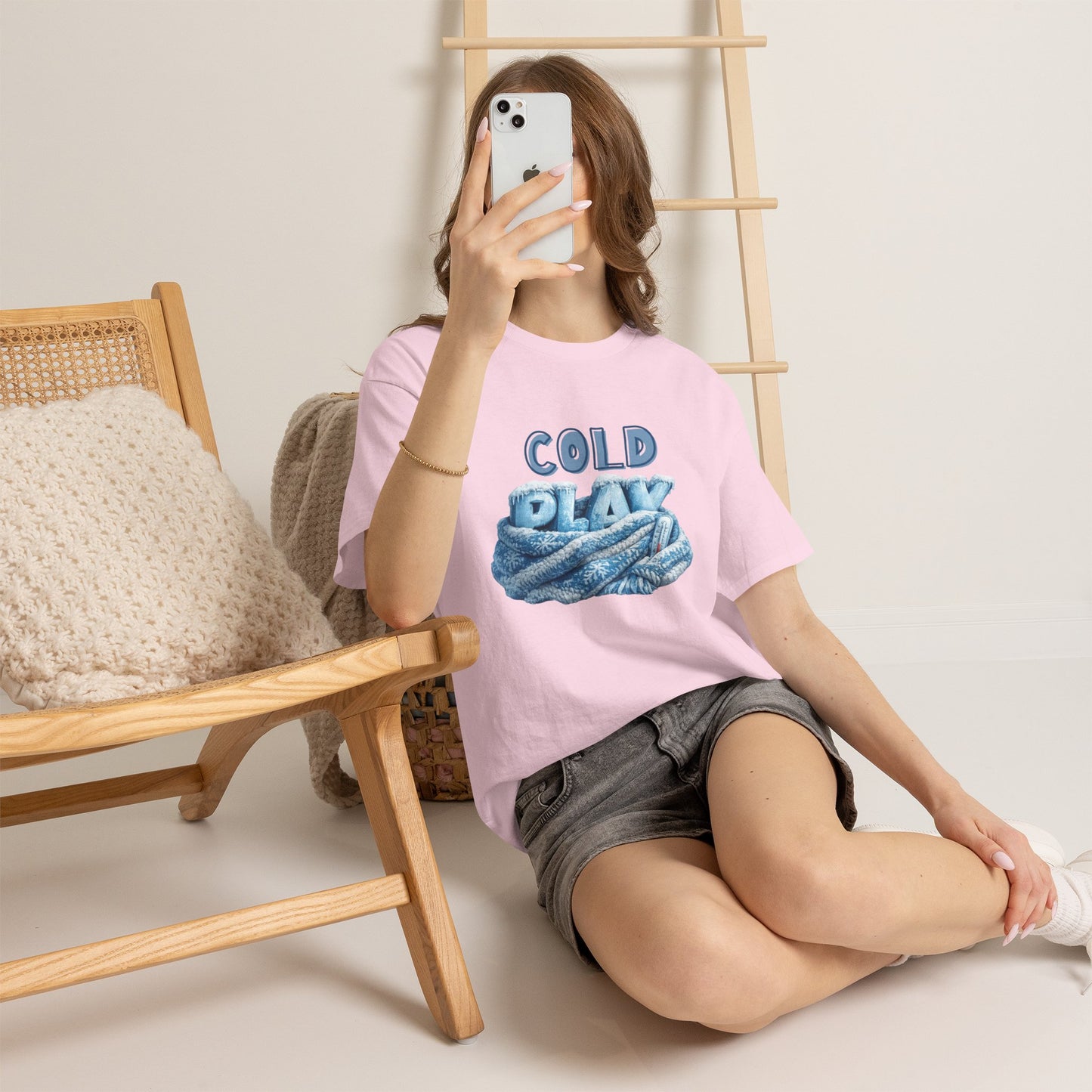Cold Play Graphic Tee - Cozy Winter Rope Design
