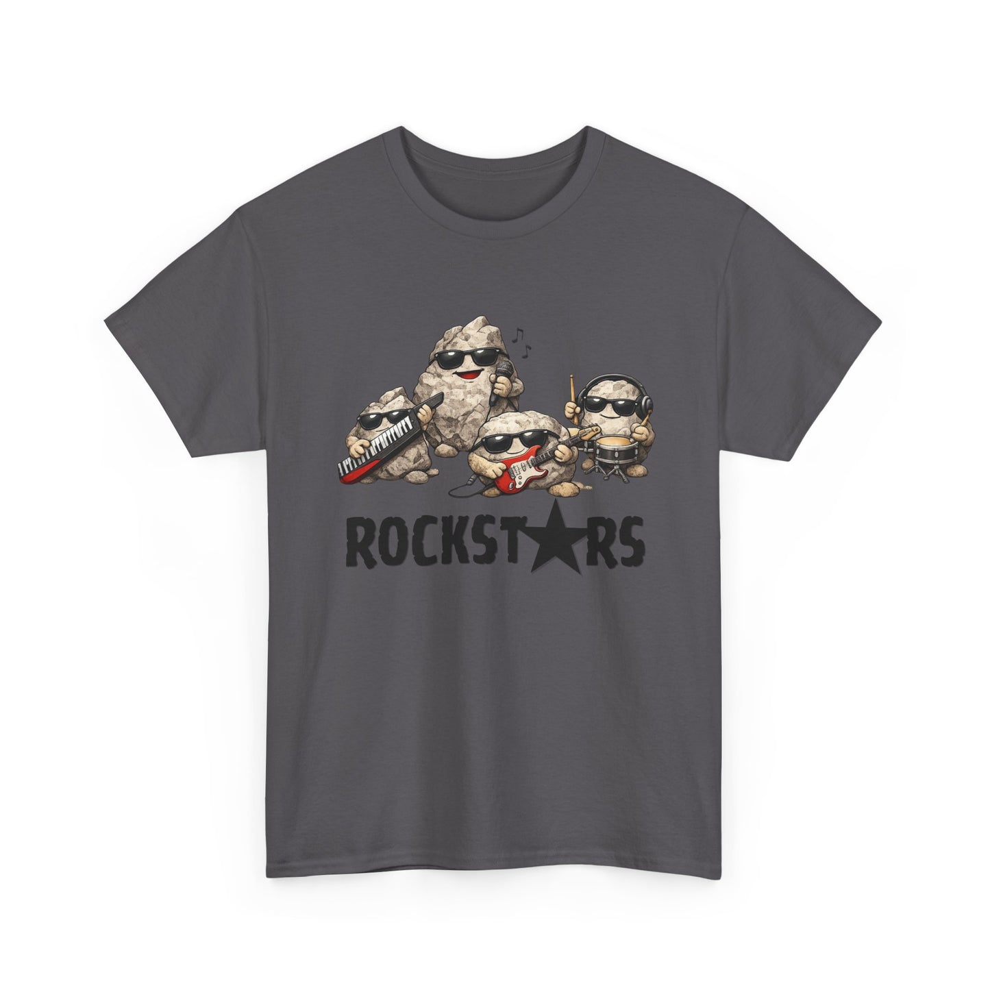Rockstars Band Tee — Cute Cartoon Rocks Graphic T-Shirt