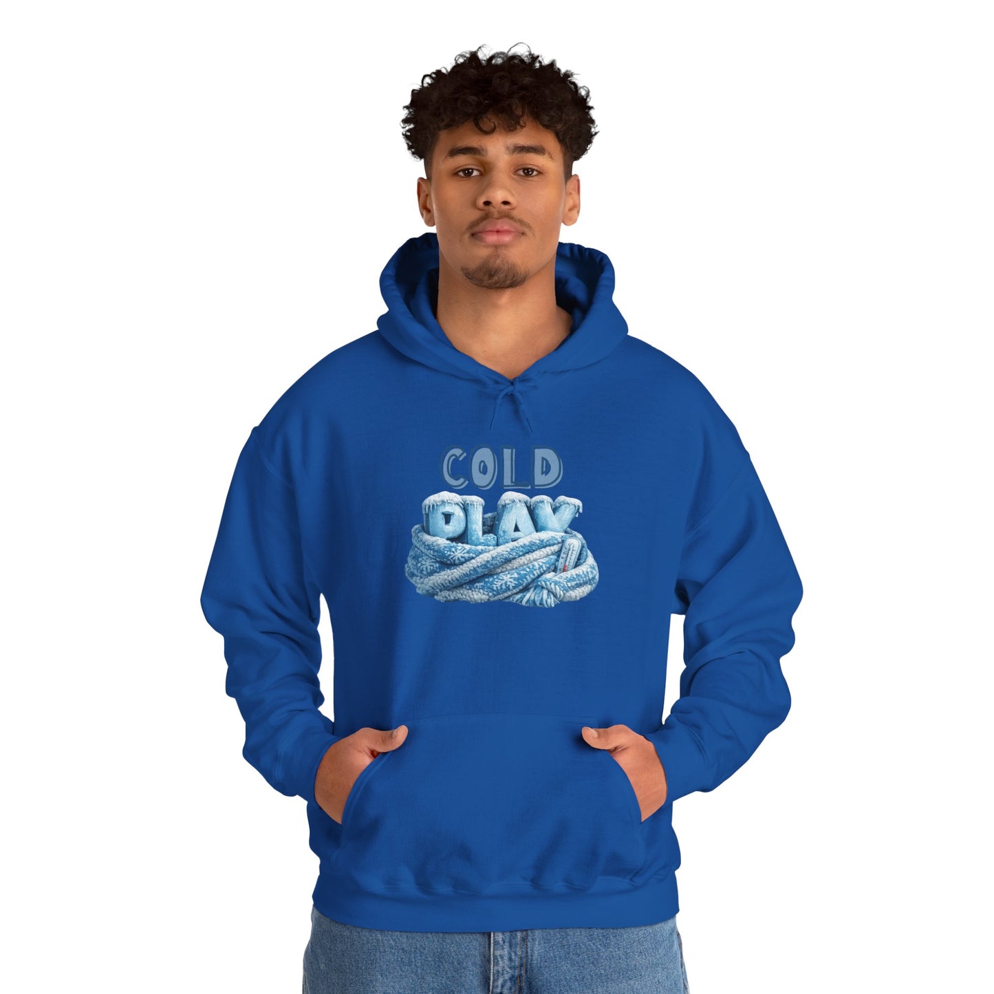 Cold Play Rope Graphic Hoodie – Blue Text & Knot Design, Cozy Band-Inspired Pullover