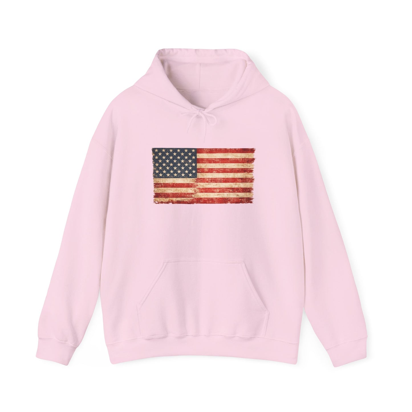 Vintage American Flag Hoodie - Distressed USA Patriotic Pullover