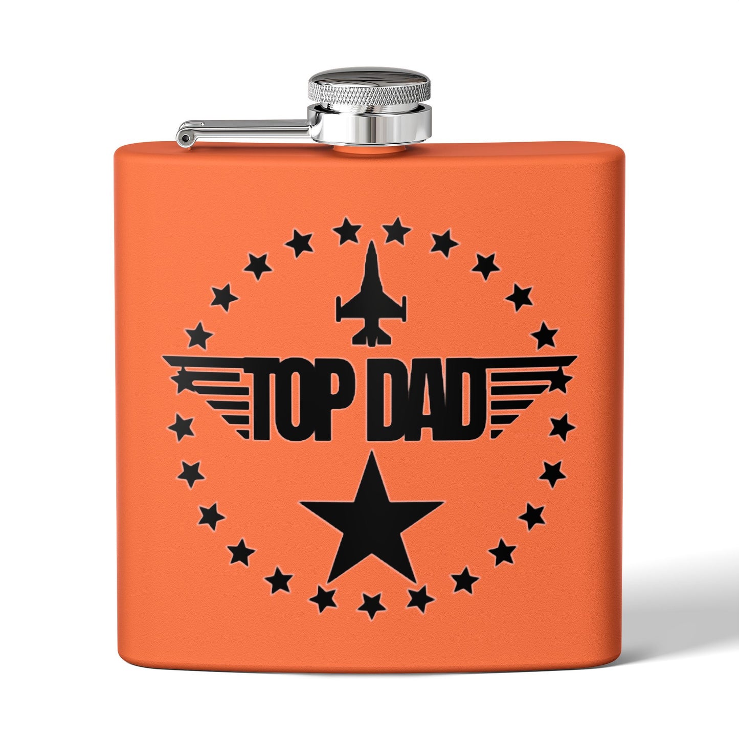 Top Dad Stainless Steel Flask — 6oz Military Pilot Gift for Father’s Day