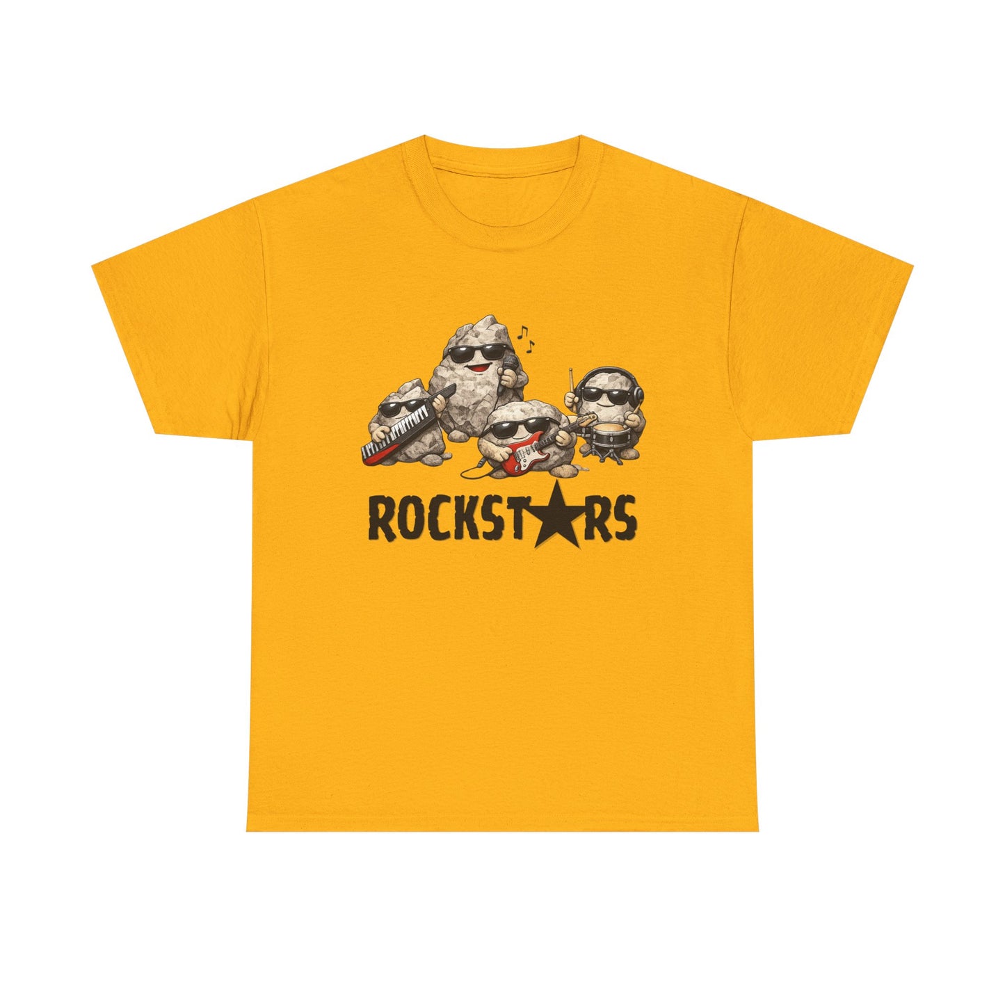 Rockstars Band Tee — Cute Cartoon Rocks Graphic T-Shirt