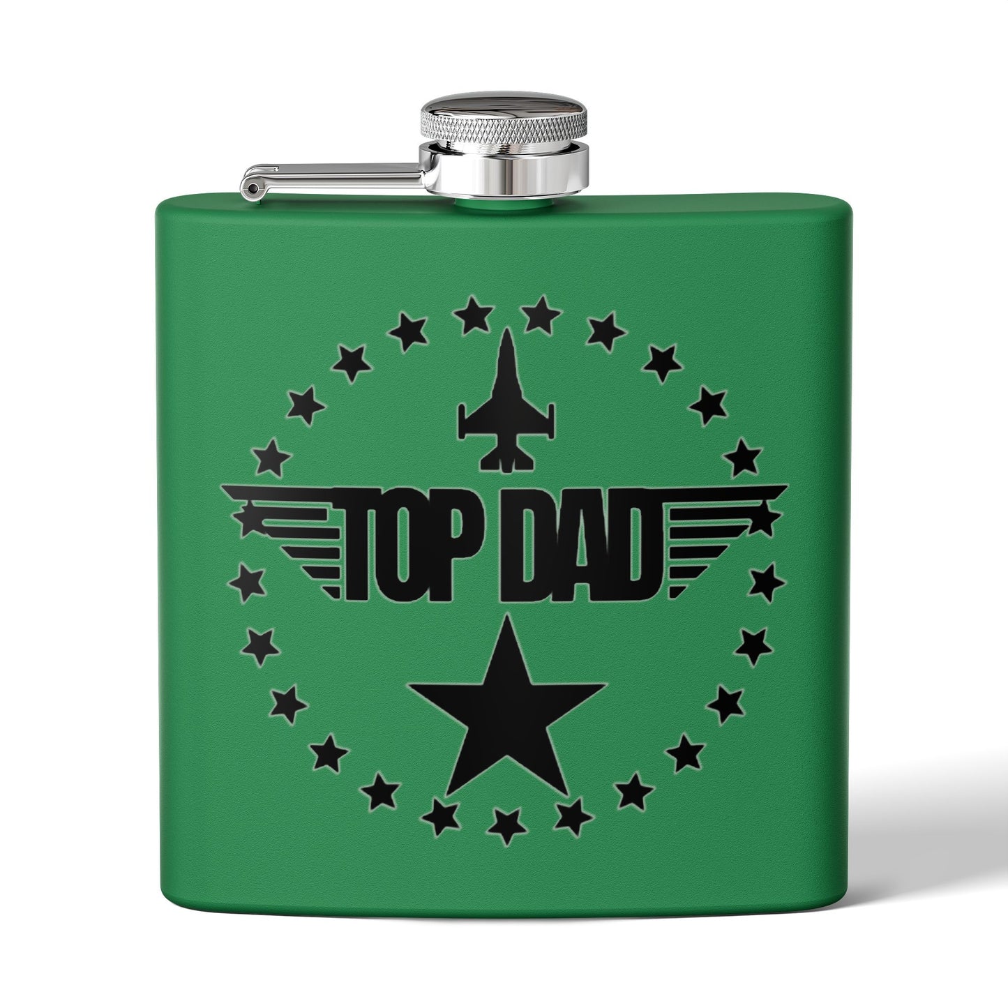 Top Dad Stainless Steel Flask — 6oz Military Pilot Gift for Father’s Day