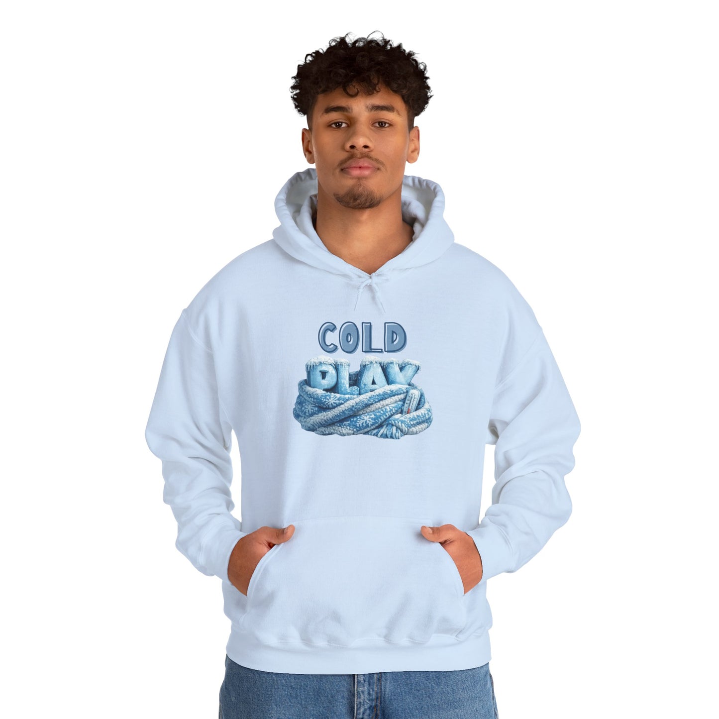 Cold Play Rope Graphic Hoodie – Blue Text & Knot Design, Cozy Band-Inspired Pullover