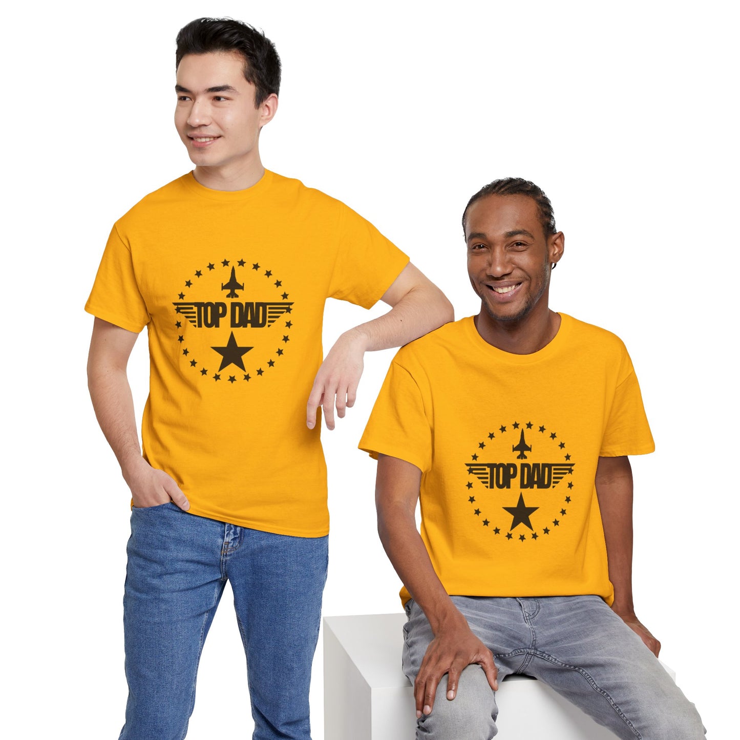 Top Dad Star T-Shirt — Father's Day Retro Badge Tee