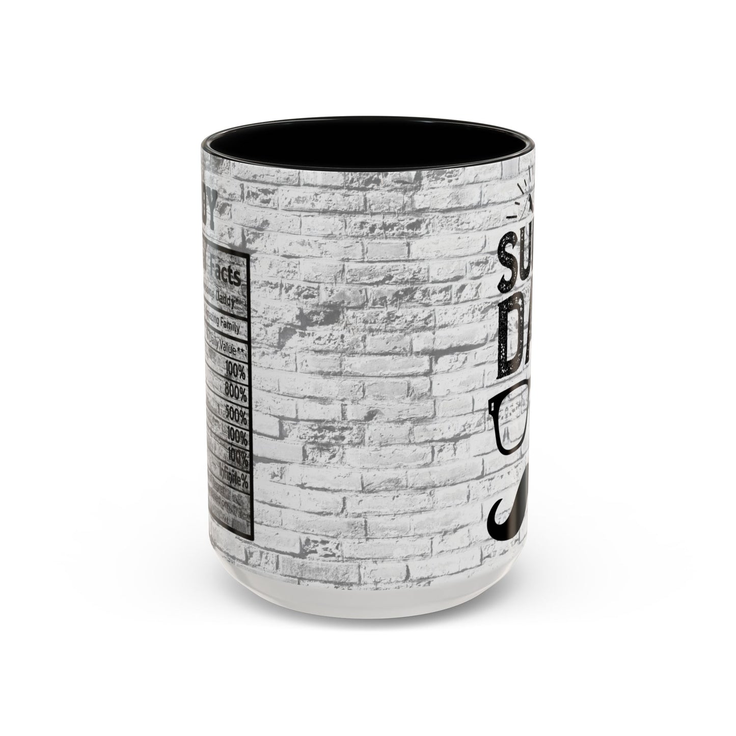 Super Dad Accent Coffee Mug — Father’s Day Mustache & Glasses 11/15oz