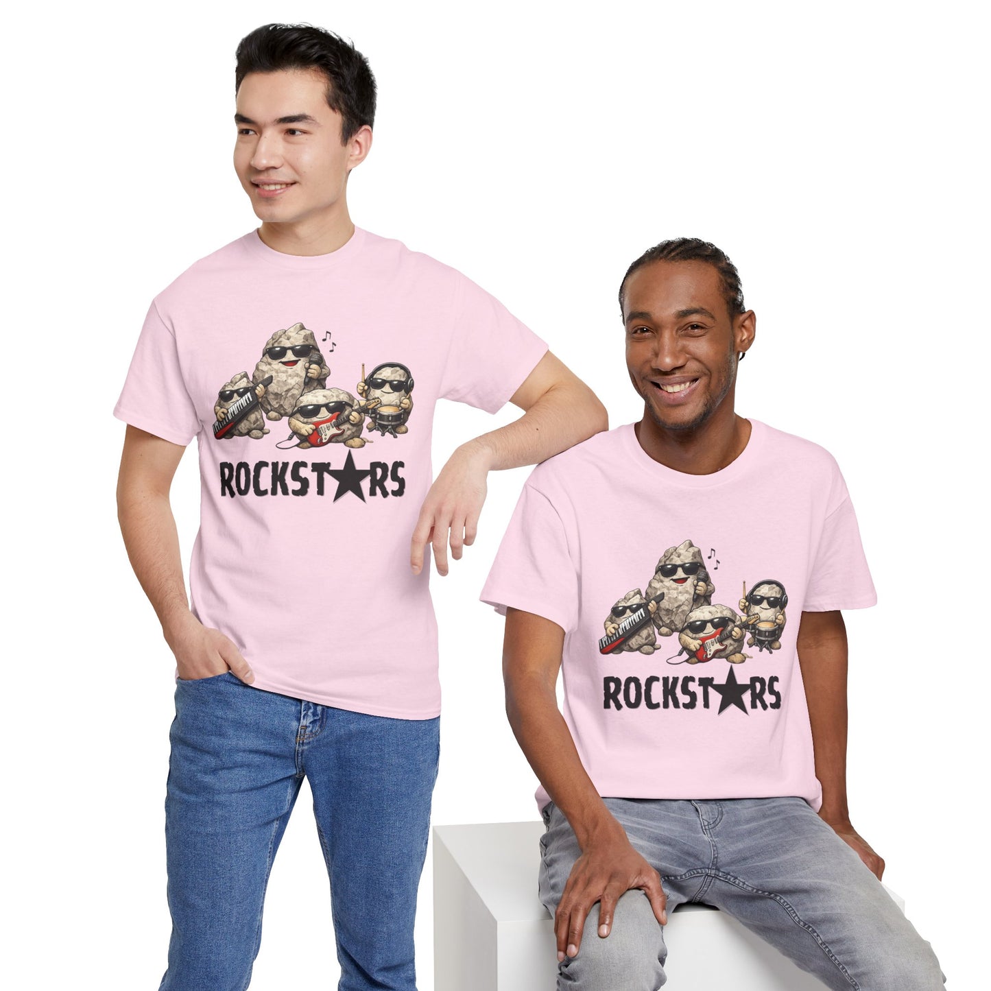 Rockstars Band Tee — Cute Cartoon Rocks Graphic T-Shirt