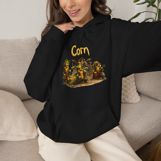Corn Band Graphic Hoodie – Vintage Farm Animal Music Crew Sweatshirt