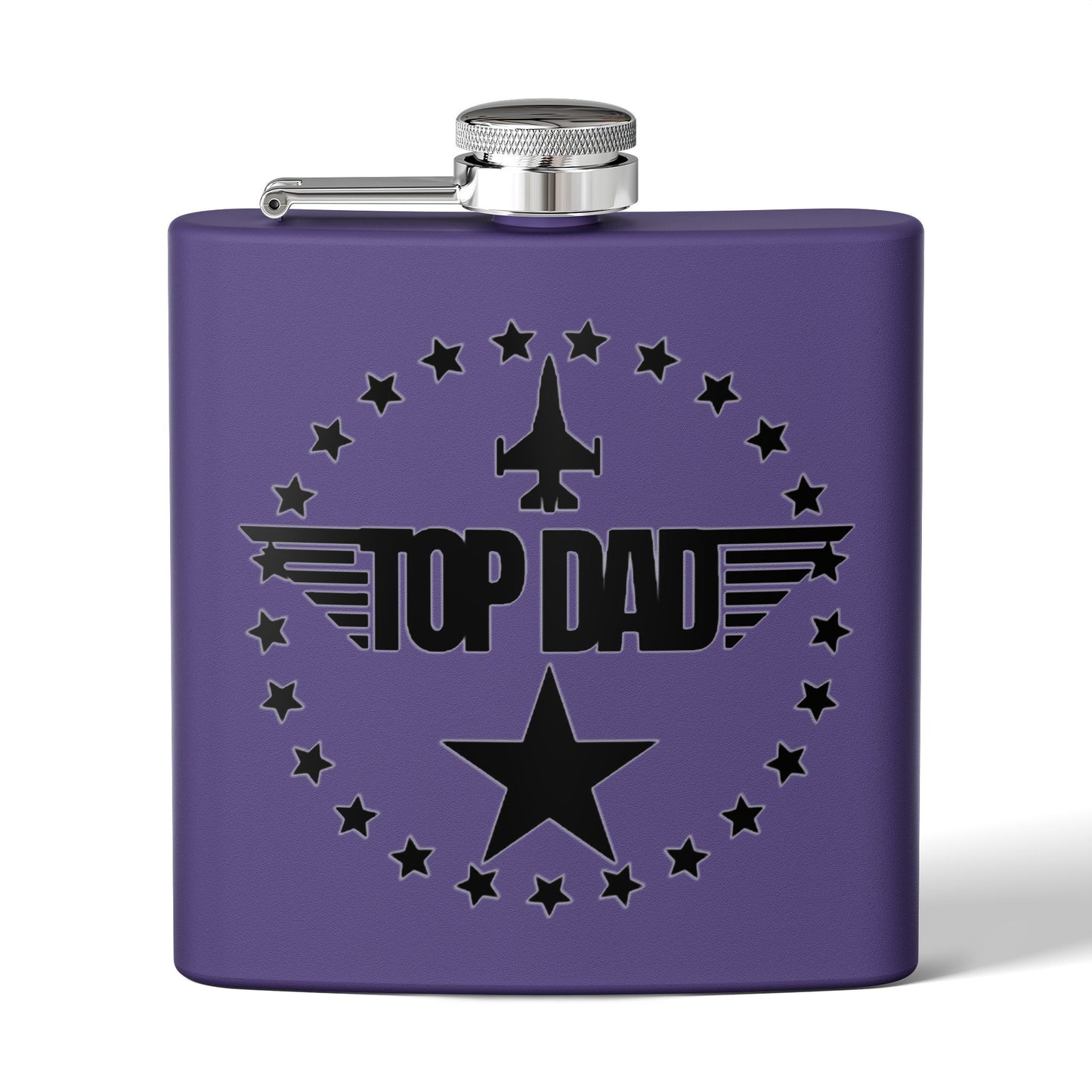 Top Dad Stainless Steel Flask — 6oz Military Pilot Gift for Father’s Day