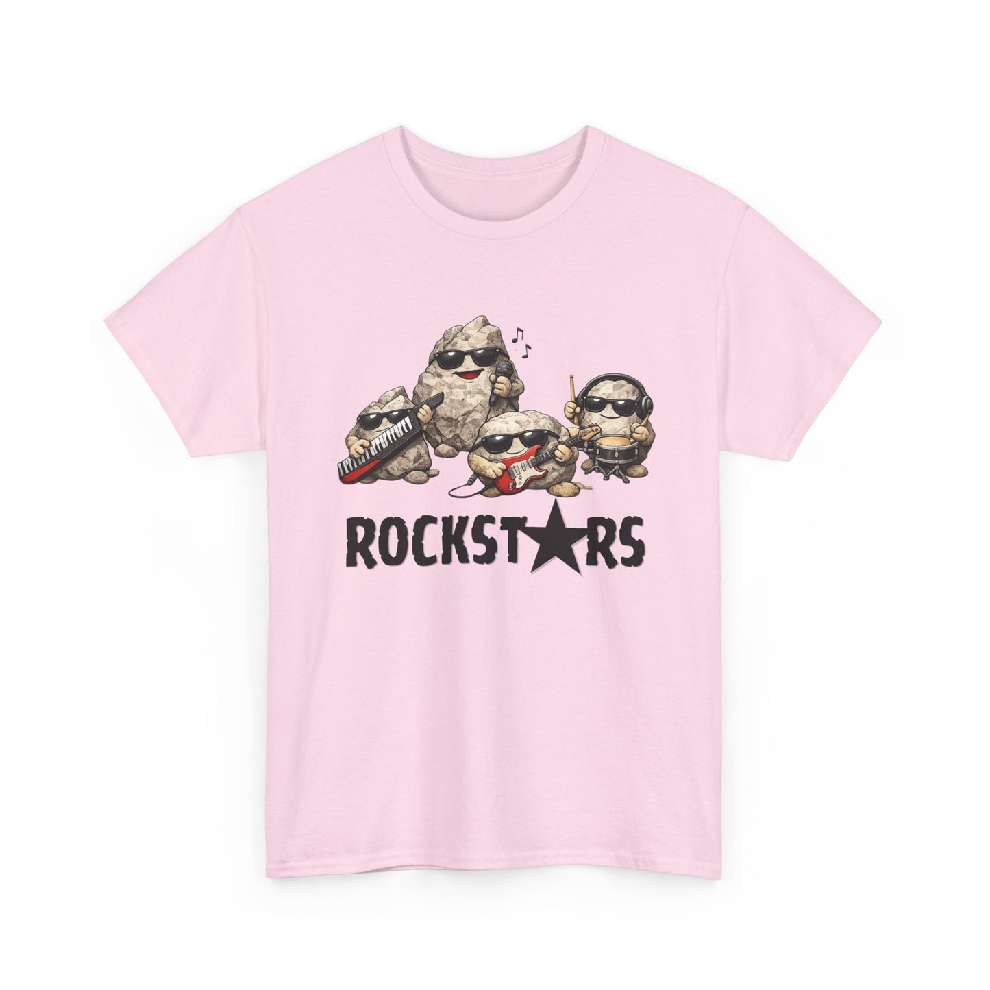 Rockstars Band Tee — Cute Cartoon Rocks Graphic T-Shirt