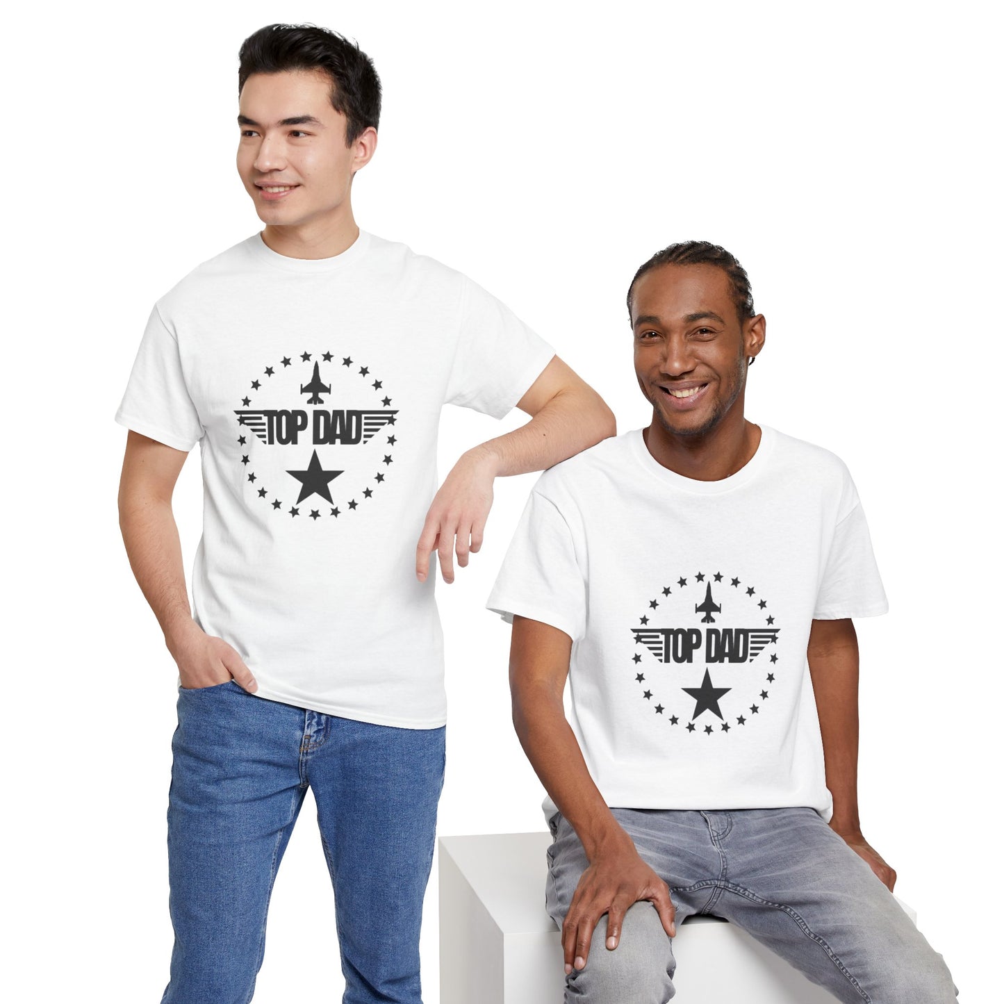 Top Dad Star T-Shirt — Father's Day Retro Badge Tee