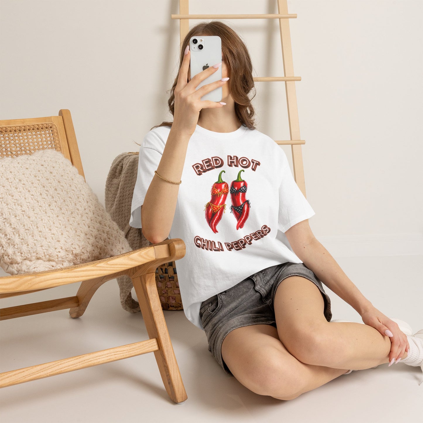 Red Hot Chili Peppers Graphic Tee — Retro Spicy Pepper Design
