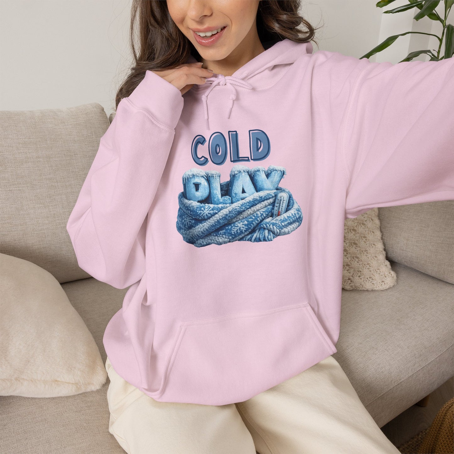 Cold Play Rope Graphic Hoodie – Blue Text & Knot Design, Cozy Band-Inspired Pullover