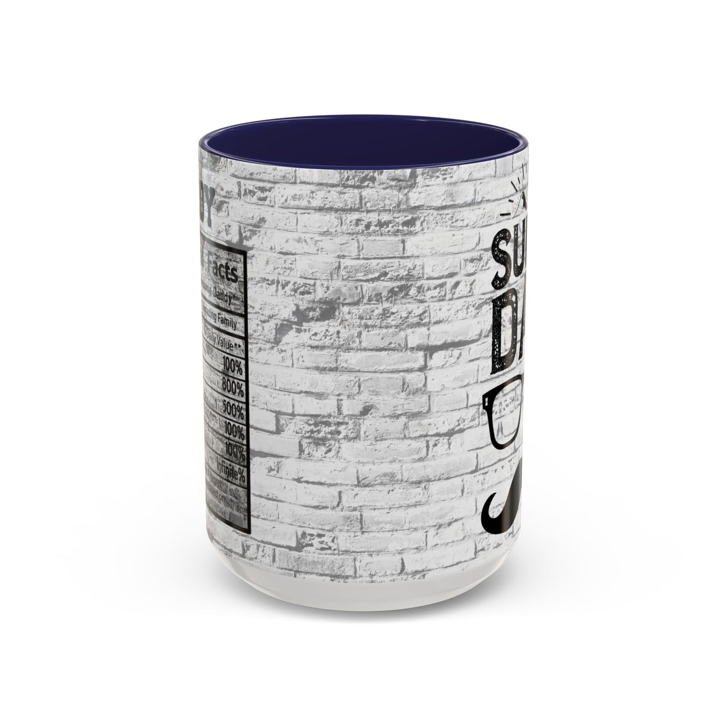 Super Dad Accent Coffee Mug — Father’s Day Mustache & Glasses 11/15oz